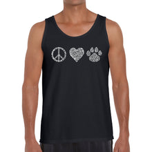 Load image into Gallery viewer, Peace Love Cats  - Men&#39;s Word Art Tank Top