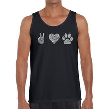 Load image into Gallery viewer, Peace Love Dogs  - Men&#39;s Word Art Tank Top