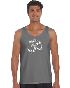 THE OM SYMBOL OUT OF YOGA POSES - Men's Word Art Tank Top