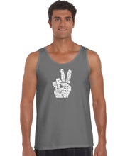 Load image into Gallery viewer, PEACE FINGERS - Men&#39;s Word Art Tank Top