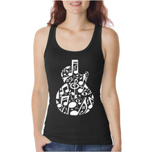 Load image into Gallery viewer, Music Notes Guitar - Women&#39;s Word Art Tank Top