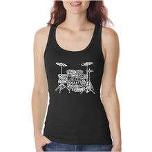 Load image into Gallery viewer, Drums  - Women&#39;s Word Art Tank Top