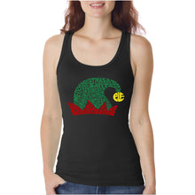 Load image into Gallery viewer, Christmas Elf Hat - Women&#39;s Word Art Tank Top