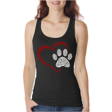 Load image into Gallery viewer, Paw Heart - Women&#39;s Word Art Tank Top