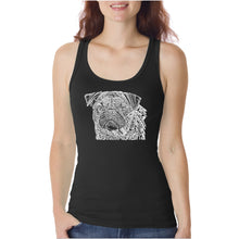 Load image into Gallery viewer, Pug Face  - Women&#39;s Word Art Tank Top