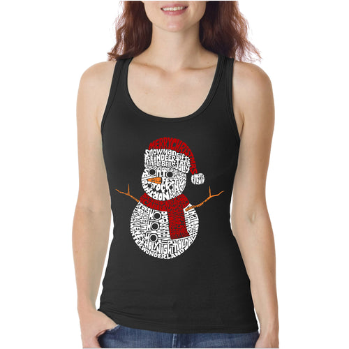 Christmas Snowman - Women's Word Art Tank Top