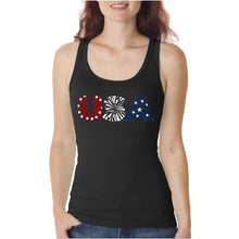 Load image into Gallery viewer, USA Fireworks - Women&#39;s Word Art Tank Top