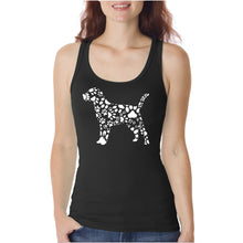 Load image into Gallery viewer, Dog Paw Prints  - Women&#39;s Word Art Tank Top