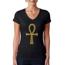 Load image into Gallery viewer, ANKH - Women&#39;s Word Art V-Neck T-Shirt