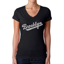 Load image into Gallery viewer, Brooklyn Neighborhoods  - Women&#39;s Word Art V-Neck T-Shirt