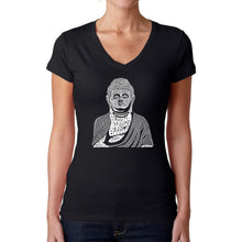 Load image into Gallery viewer, Buddha  - Women&#39;s Word Art V-Neck T-Shirt