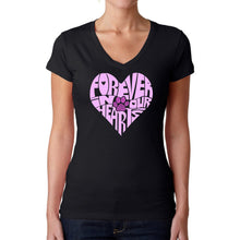Load image into Gallery viewer, Forever In Our Hearts - Women&#39;s Word Art V-Neck T-Shirt
