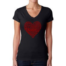 Load image into Gallery viewer, Love Yourself - Women&#39;s Word Art V-Neck T-Shirt