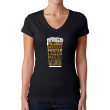 Load image into Gallery viewer, Styles of Beer  - Women&#39;s Word Art V-Neck T-Shirt