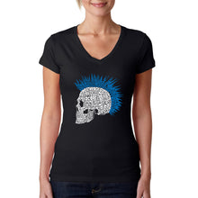 Load image into Gallery viewer, Punk Mohawk - Women&#39;s Word Art V-Neck T-Shirt