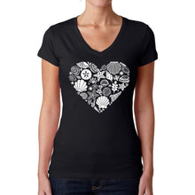 Load image into Gallery viewer, Sea Shells - Women&#39;s Word Art V-Neck T-Shirt