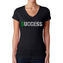 Load image into Gallery viewer, Success  - Women&#39;s Word Art V-Neck T-Shirt