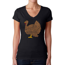 Load image into Gallery viewer, Thanksgiving - Women&#39;s Word Art V-Neck T-Shirt