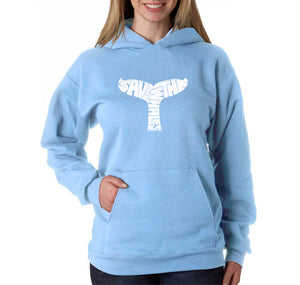 SAVE THE WHALES - Women's Word Art Hooded Sweatshirt