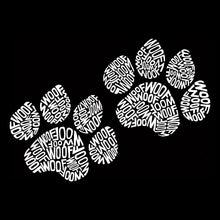 Load image into Gallery viewer, Woof Paw Prints - Women&#39;s Word Art V-Neck T-Shirt