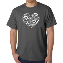 Load image into Gallery viewer, Heart Notes  - Men&#39;s Word Art T-Shirt