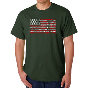 Men's Word Art T-shirt - Fireworks American Flag