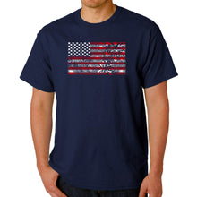 Load image into Gallery viewer, Men&#39;s Word Art T-shirt - Fireworks American Flag