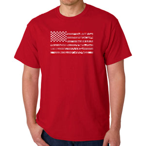 Men's Word Art T-shirt - Fireworks American Flag