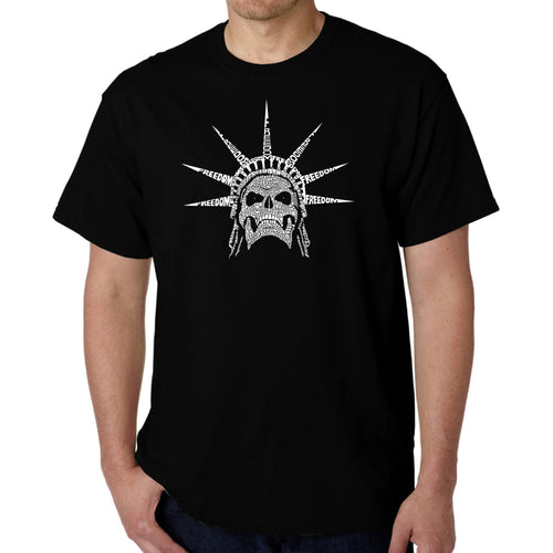 Freedom Skull  - Men's Word Art T-Shirt