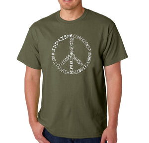Different Faiths peace sign - Men's Word Art T-Shirt
