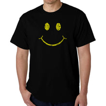 Load image into Gallery viewer, Be Happy Smiley Face  - Men&#39;s Word Art T-Shirt