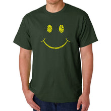 Load image into Gallery viewer, Be Happy Smiley Face  - Men&#39;s Word Art T-Shirt