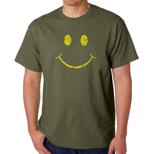 Be Happy Smiley Face  - Men's Word Art T-Shirt