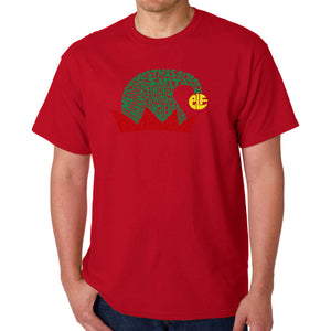 Christmas Elf Hat - Men's Word Art T-Shirt