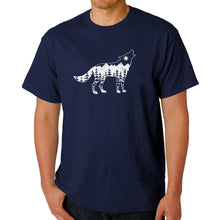 Load image into Gallery viewer, Howling Wolf  - Men&#39;s Word Art T-Shirt