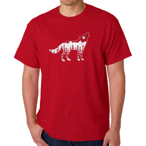 Howling Wolf  - Men's Word Art T-Shirt