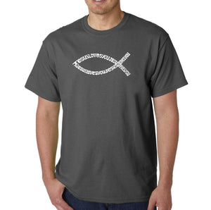 Jesus Loves You - Men's Word Art T-Shirt