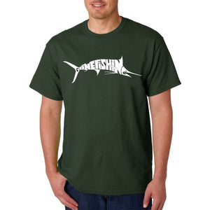 Marlin Gone Fishing - Men's Word Art T-Shirt