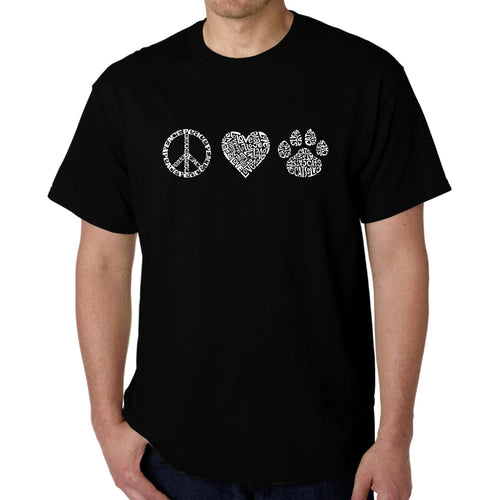 Peace Love Cats  - Men's Word Art T-Shirt