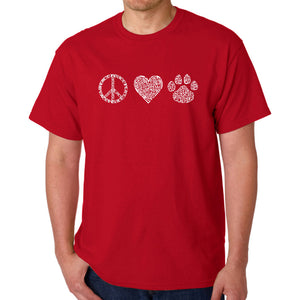 Peace Love Cats  - Men's Word Art T-Shirt