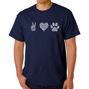Peace Love Dogs  - Men's Word Art T-Shirt
