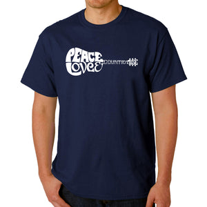 Peace Love Country  - Men's Word Art T-Shirt