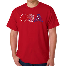 Load image into Gallery viewer, USA Fireworks - Men&#39;s Word Art T-Shirt