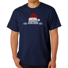 Load image into Gallery viewer, Christmas Peeking Dog - Men&#39;s Word Art T-Shirt