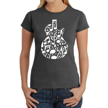 Load image into Gallery viewer, Music Notes Guitar - Women&#39;s Word Art T-Shirt
