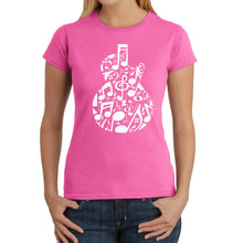 Load image into Gallery viewer, Music Notes Guitar - Women&#39;s Word Art T-Shirt