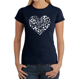 Heart Notes  - Women's Word Art T-Shirt