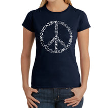 Load image into Gallery viewer, Different Faiths peace sign -  Women&#39;s Word Art T-Shirt