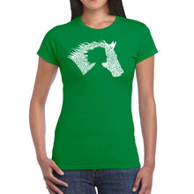 Load image into Gallery viewer, Girl Horse - Women&#39;s Word Art T-Shirt