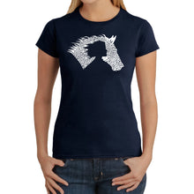 Load image into Gallery viewer, Girl Horse - Women&#39;s Word Art T-Shirt